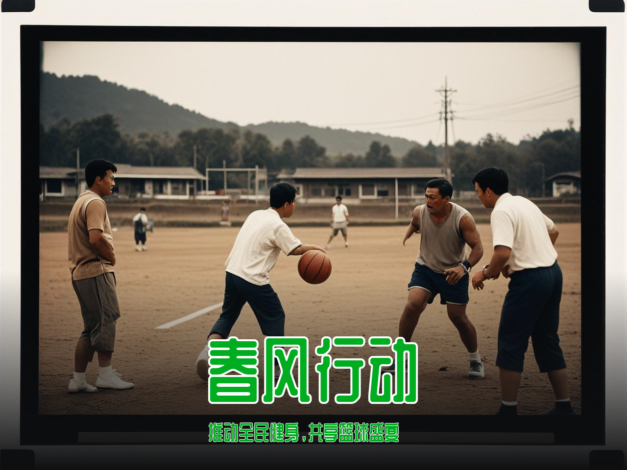 jiuyou.com_ 中国农村地区篮球普及“春风行动”，推动全民健身，春节农村篮球比赛海报
