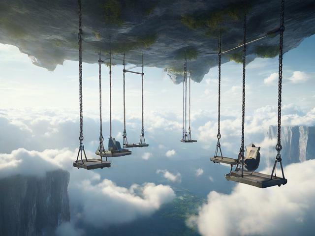 九游体育网站_ 云端悬空秋千，悬挂在天空的运动奇观，空中悬崖秋千项目